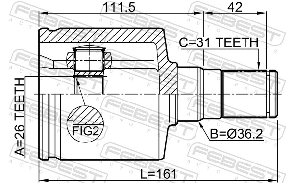 Joint Kit, drive shaft 2111-CA223LH