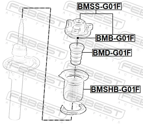 Rolling Bearing, suspension strut support mount BMB-G01F