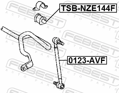 FEBEST TSB-NZE144F Mounting, stabiliser bar