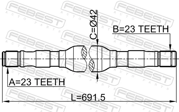 FEBEST 0212-B14RH Drive Shaft