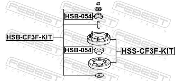 Suspension Strut Support Mount HSS-CF3F-KIT