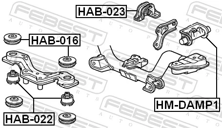FEBEST HM-DAMP1 Mounting, differential