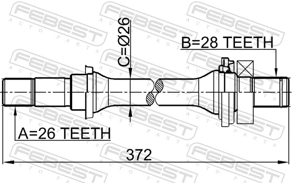 FEBEST 2212-SPAMT Drive Shaft