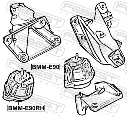 Mounting, engine BMM-E90RH