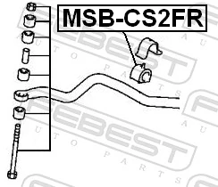 Mounting, stabiliser bar MSB-CS2FR