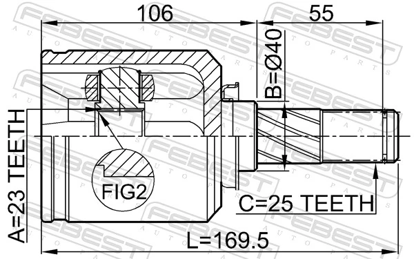 FEBEST 0211-V10RH Joint Kit, drive shaft