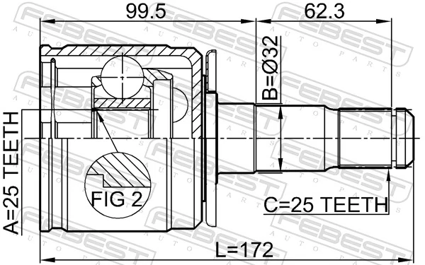Joint Kit, drive shaft 0411-V43LH
