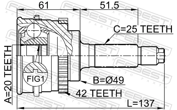 Joint Kit, drive shaft 0710-SY415A42