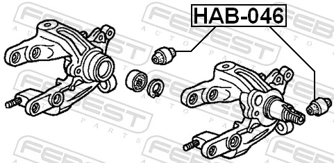 FEBEST HAB-046 Mounting, control/trailing arm