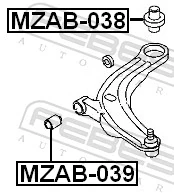 Mounting, control/trailing arm MZAB-038