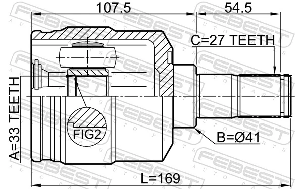 FEBEST 1211-TUC4WDLH Joint Kit, drive shaft