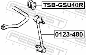 FEBEST TSB-GSU40R Mounting, stabiliser bar