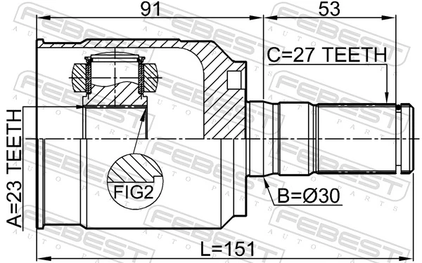 FEBEST 2211-SOULB2 Joint Kit, drive shaft