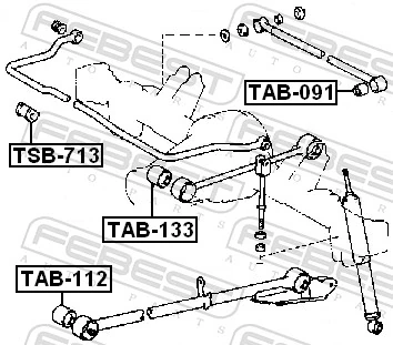 Mounting, control/trailing arm TAB-091