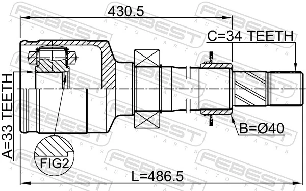Joint Kit, drive shaft 2411-CAPTRH