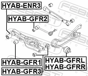 Mounting, control/trailing arm HYAB-GFR1
