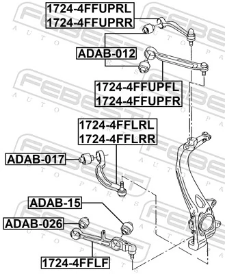 Control/Trailing Arm, wheel suspension 1724-4FFUPFR
