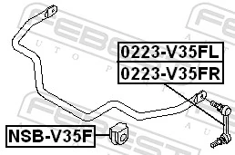 FEBEST NSB-V35F Mounting, stabiliser bar