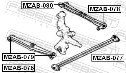 Mounting, control/trailing arm MZAB-076