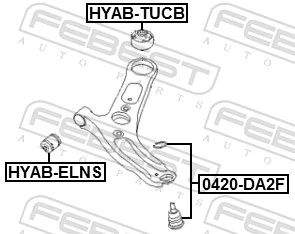 Mounting, control/trailing arm HYAB-ELNS