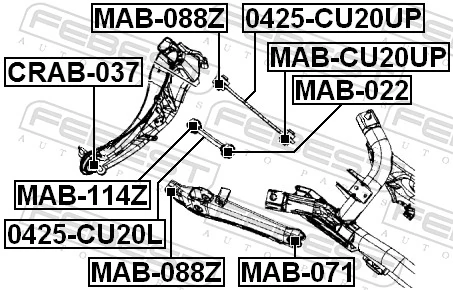 Mounting, control/trailing arm CRAB-037