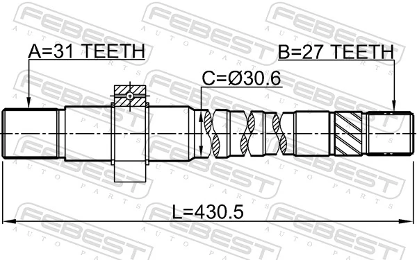 FEBEST 2412-DUSTAWD Drive Shaft