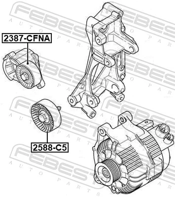 Deflection/Guide Pulley, V-ribbed belt 2588-C5