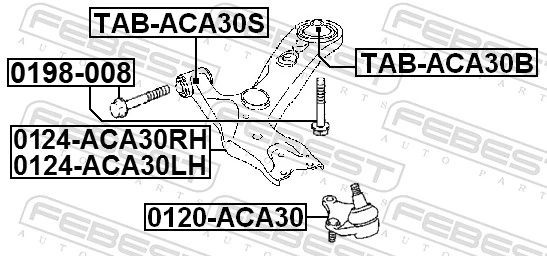 Mounting, control/trailing arm TAB-ACA30B