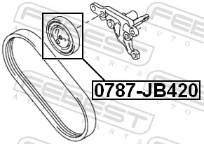 Tensioner Pulley, V-ribbed belt 0787-JB420