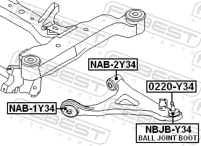 Mounting, control/trailing arm NAB-2Y34