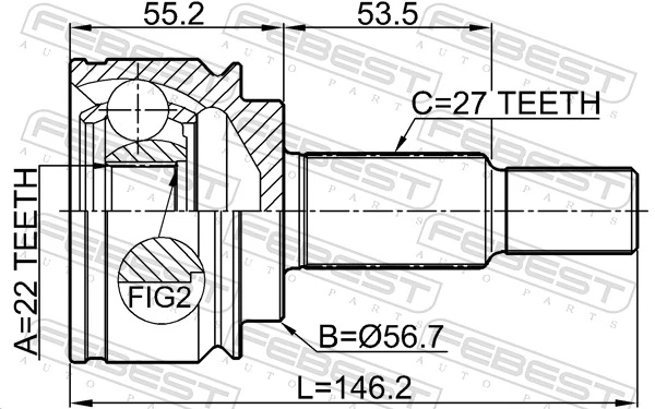 Joint Kit, drive shaft 2410-KANGII