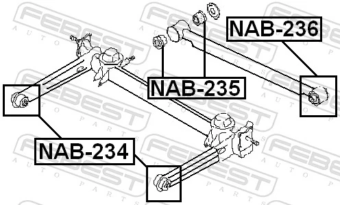 Mounting, control/trailing arm NAB-236