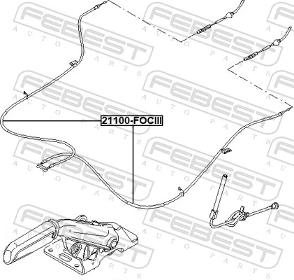 Cable Pull, parking brake 21100-FOCIII