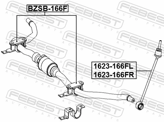 Link/Coupling Rod, stabiliser bar 1623-166FR