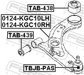 Mounting, control/trailing arm TAB-439