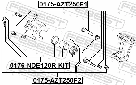 Repair Kit, brake caliper 0176-NDE120R-KIT