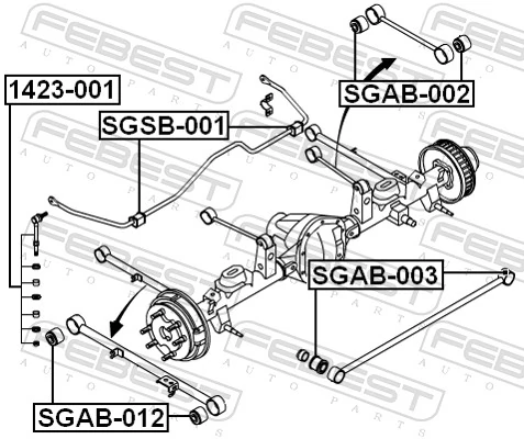 FEBEST SGAB-012 Mounting, control/trailing arm