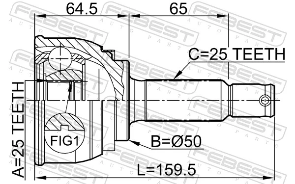 Joint Kit, drive shaft 0410-006