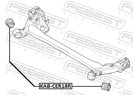 FEBEST KAB-CER18R Bushing, axle beam