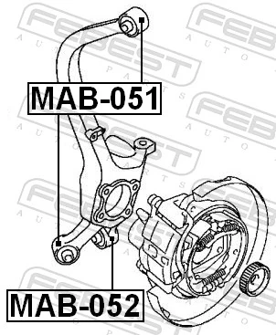 Mounting, control/trailing arm MAB-051