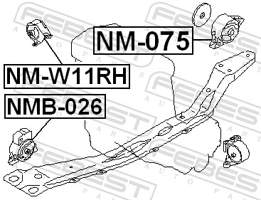 Mounting, engine NMB-026