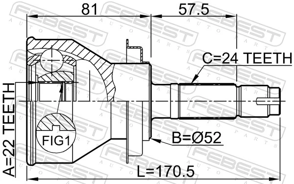 FEBEST 0110-J210 Joint Kit, drive shaft