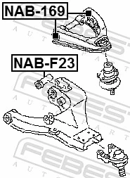 FEBEST NAB-F23 Mounting, control/trailing arm