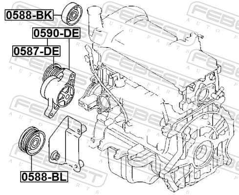 Belt Tensioner, V-ribbed belt 0590-DE