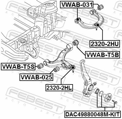 Mounting, control/trailing arm VWAB-025