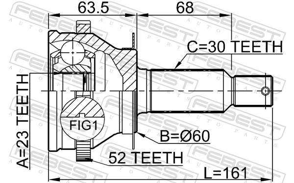 Joint Kit, drive shaft 1210-SFCLRRA52