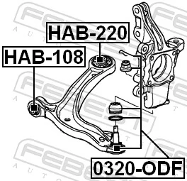 Mounting, control/trailing arm HAB-220