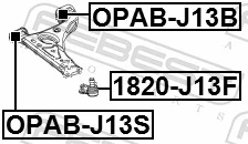Mounting, control/trailing arm OPAB-J13B
