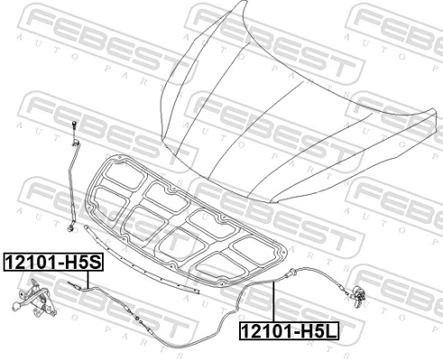 FEBEST 12101-H5S Bonnet Cable