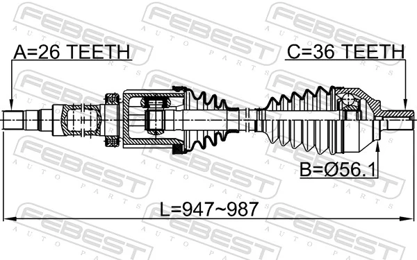 Drive Shaft 2714-S40RH